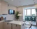 Mēs sastādām virtuves dizainu ar platību 10 kvadrātmetru. m ar balkonu: 3 piemēri no pro un noderīgiem padomiem 470_68