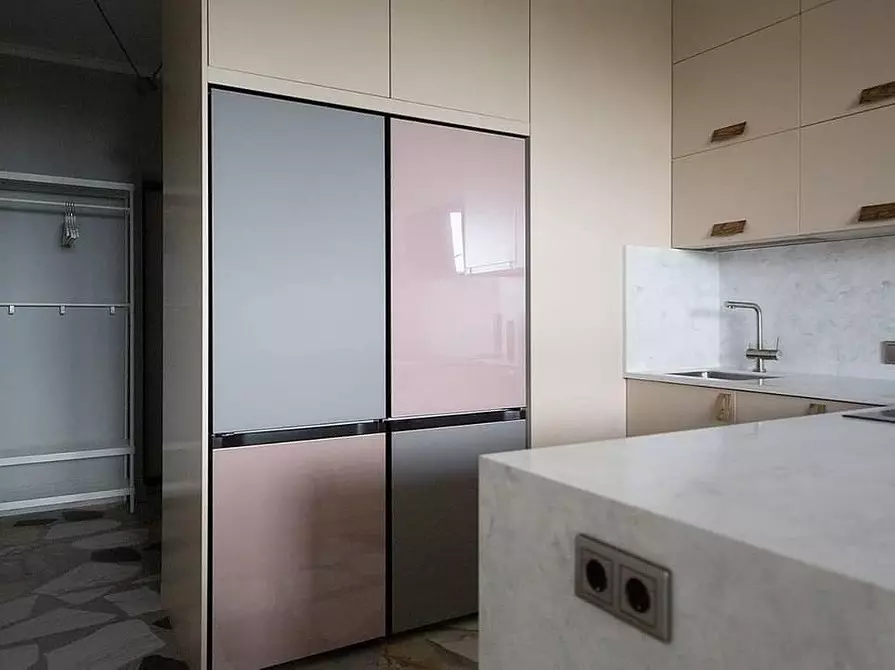 Mēs sastādām virtuves dizainu ar platību 10 kvadrātmetru. m ar balkonu: 3 piemēri no pro un noderīgiem padomiem 470_72