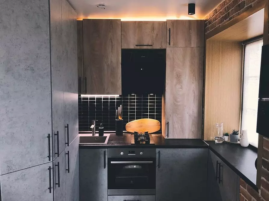 اتاق آشپزخانه ترکیبی آشپزخانه در خروشچف: نحوه ترتیب دادن فضای به درستی و زیبا 4738_143