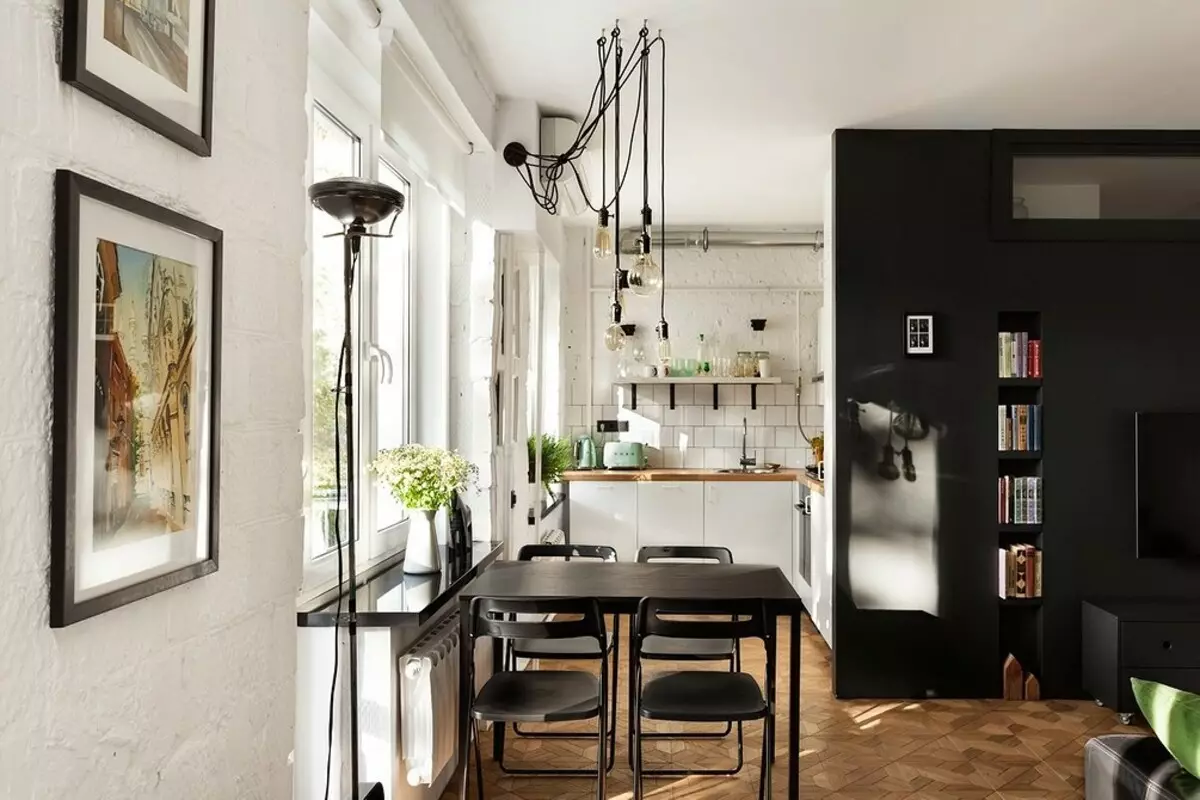 Kombinovana kuhinja-dnevna soba u Khruščevu: Kako urediti prostor pravilno i lijep 4738_49