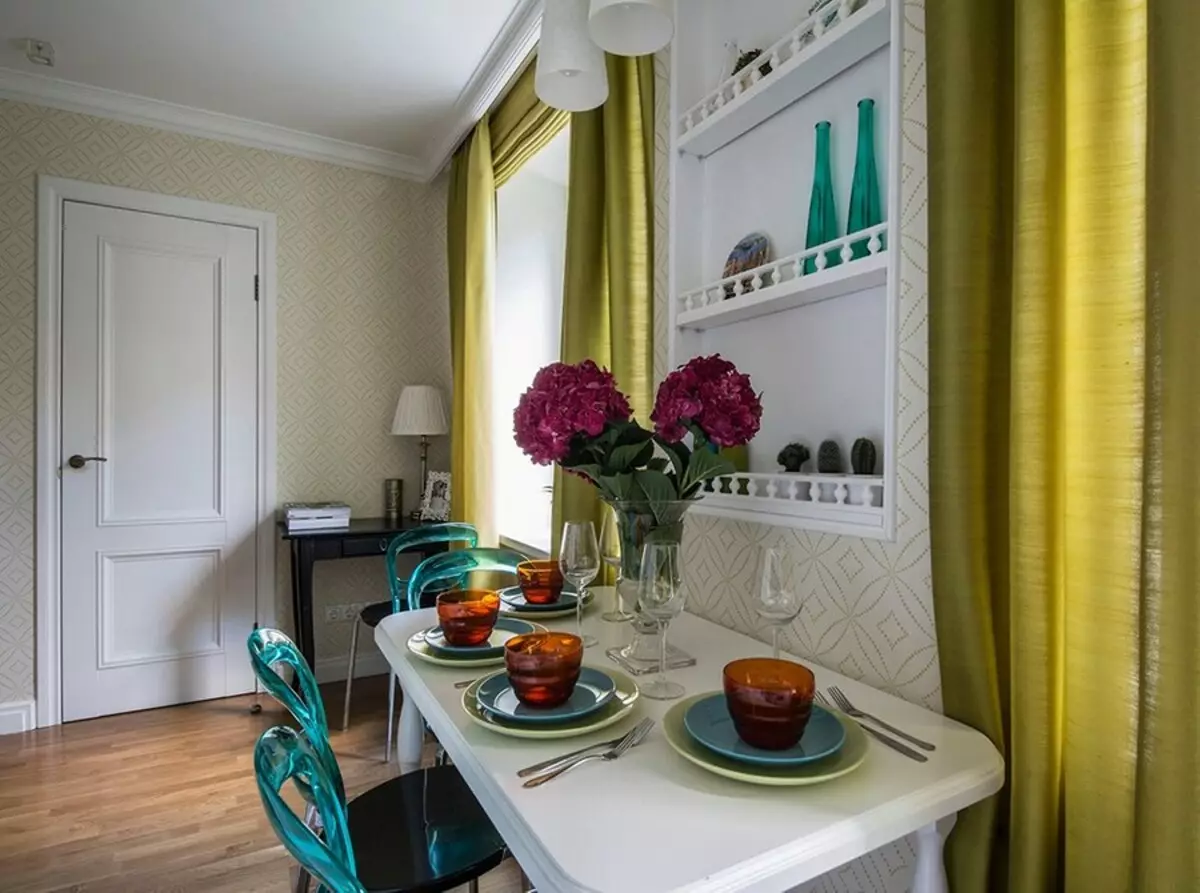 Ruang tamu dapur yang digabungkan di Khrushchev: Bagaimana untuk mengatur ruang dengan betul dan cantik 4738_87