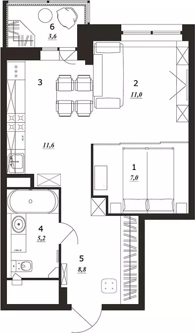 מקום שינה ביד אחת - לא בעיה: 6 דוגמאות של דירות מעצבים 4777_42