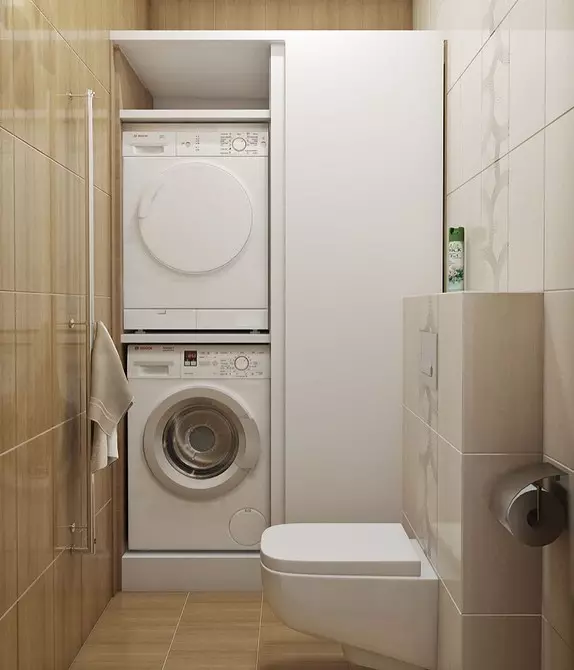 वॉशिंग मशीनसह स्नानगृह डिझाइन: आम्ही तंत्र साधतो आणि स्पेस कार्यात्मक बनतो 4843_114