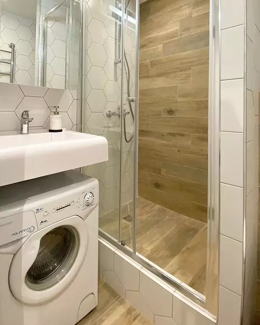 Vannas istabas dizains ar veļas mašīnu: mēs veicam tehniku ​​un padarām kosmosa funkcionālo 4843_14