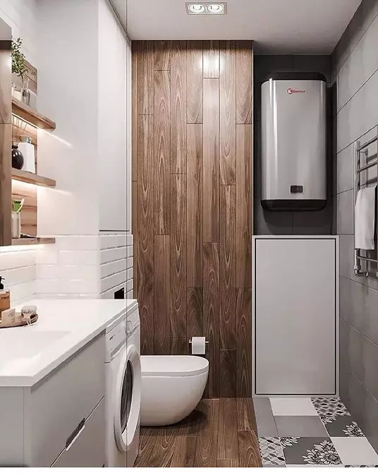 Vannas istabas dizains ar veļas mašīnu: mēs veicam tehniku ​​un padarām kosmosa funkcionālo 4843_54