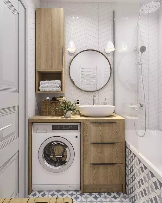 Badezimmerdesign mit einer Waschmaschine: Wir führen die Technik aus und machen den Raum funktionsfähig 4843_65