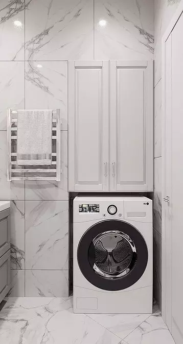 Desain kamar mandi sareng mesin cuci: kami ngalaksanakeun téknik sareng ngadamel rohangan fungsi 4843_80