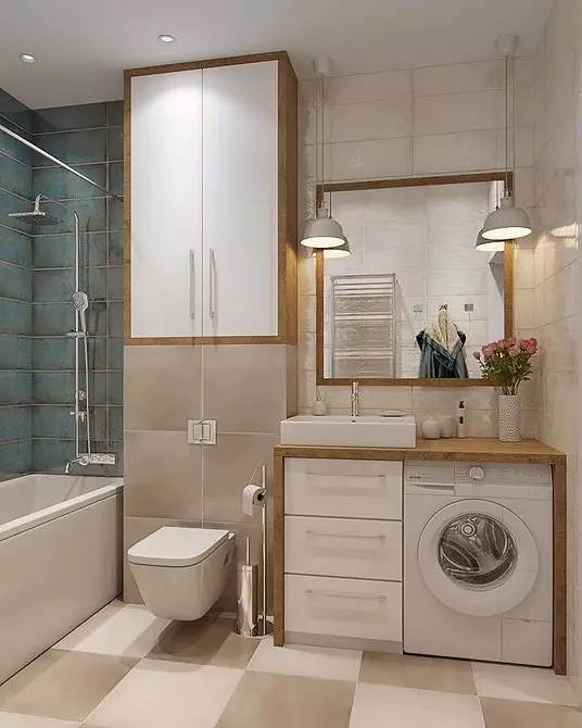Угаалгын өрөөний машинтай угаалгын өрөөний зураг төсөл: Бид техникийг хэрэгжүүлж, сансрын функцийг хийдэг 4843_82