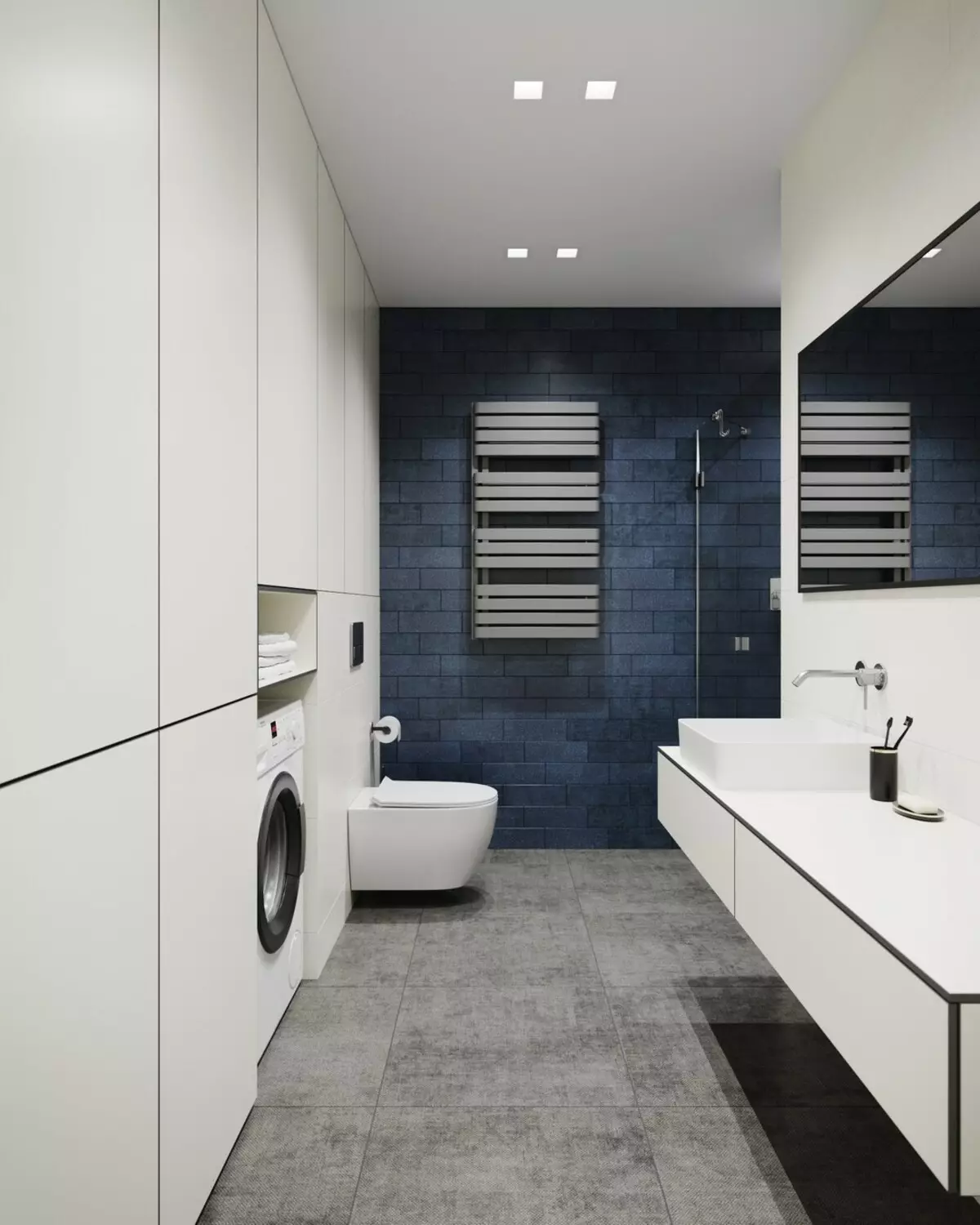 Bathroom design with a washing machine: We carry out the technique and make the space functional 4843_85