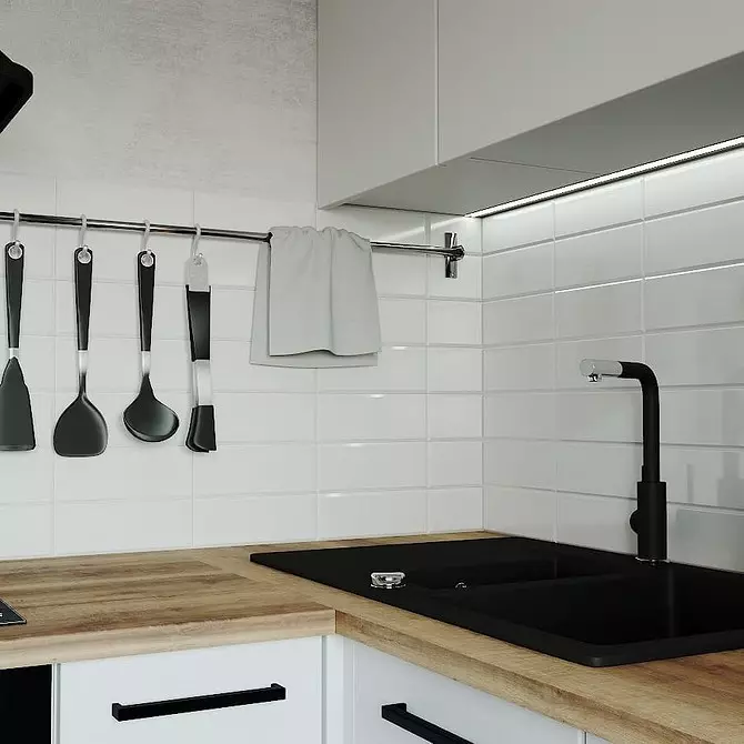 8 Funkcionalni primeri zasnove kuhinje s površino 6 kvadratnih metrov. M. 488_11