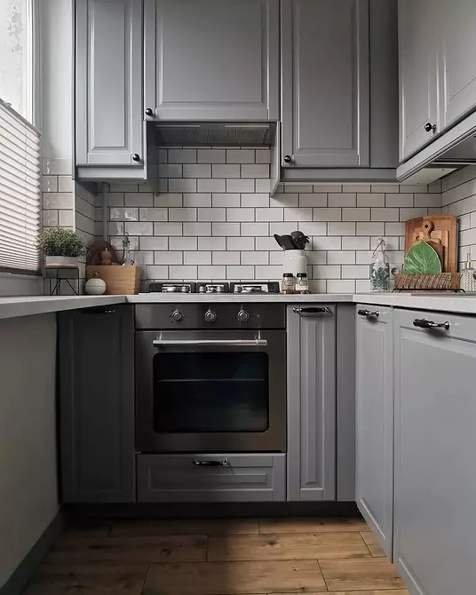 8 Exemplos funcionais de deseño de cociña cunha superficie de 6 metros cadrados. M. 488_49