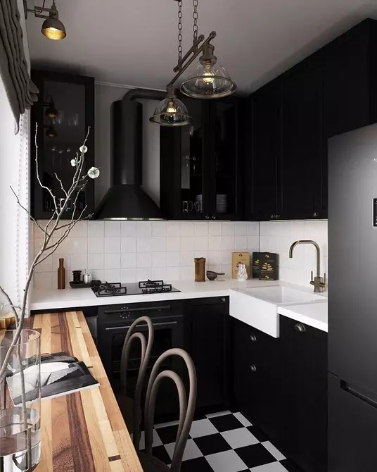 8 functional examples of kitchen design with an area of ​​6 square meters. M. 488_62