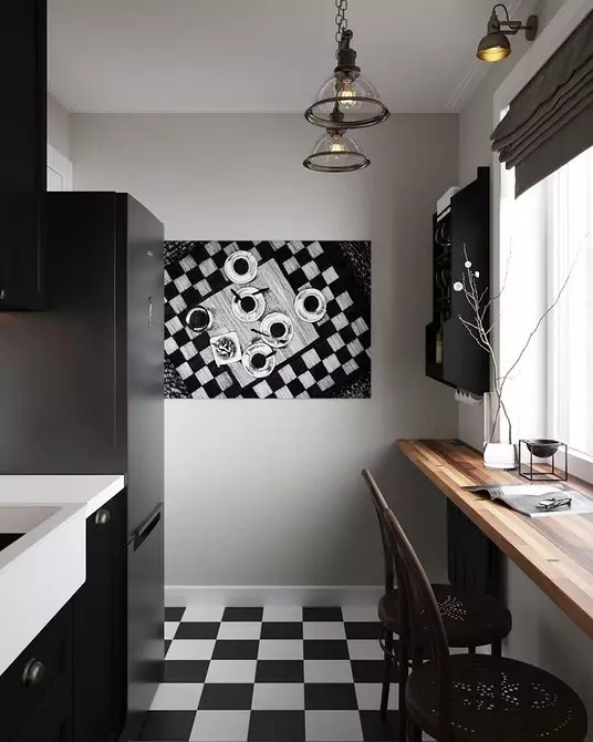6 مربع میٹر کے علاقے کے ساتھ باورچی خانے کے ڈیزائن کے 8 فنکشنل مثالیں. ایم 488_65