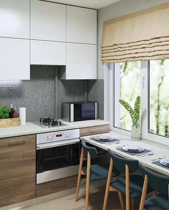 8 Funkciniai virtuvės dizaino pavyzdžiai su 6 kvadratinių metrų ploto. M. 488_71