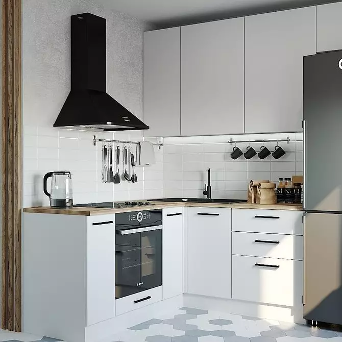 8廚房設計的功能示例，面積6平方米。 m 488_8