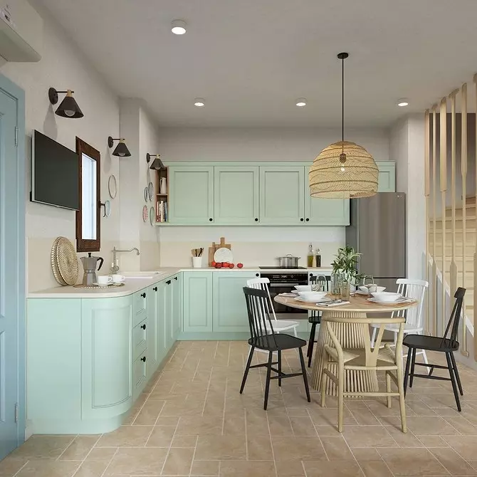 Cuisine interior in mint color (76 photos) 4935_18