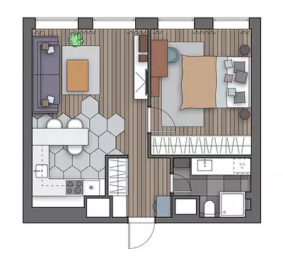 Odnushka for a student, where all important functional zones fit 4985_38