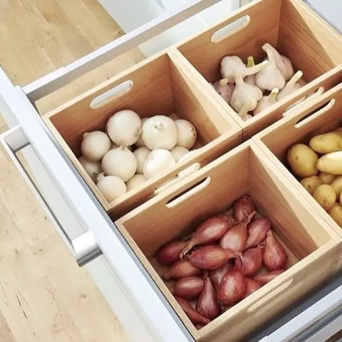 Onde almacenar cebolas para que permaneza fresco: 10 xeitos correctos para o apartamento 503_27