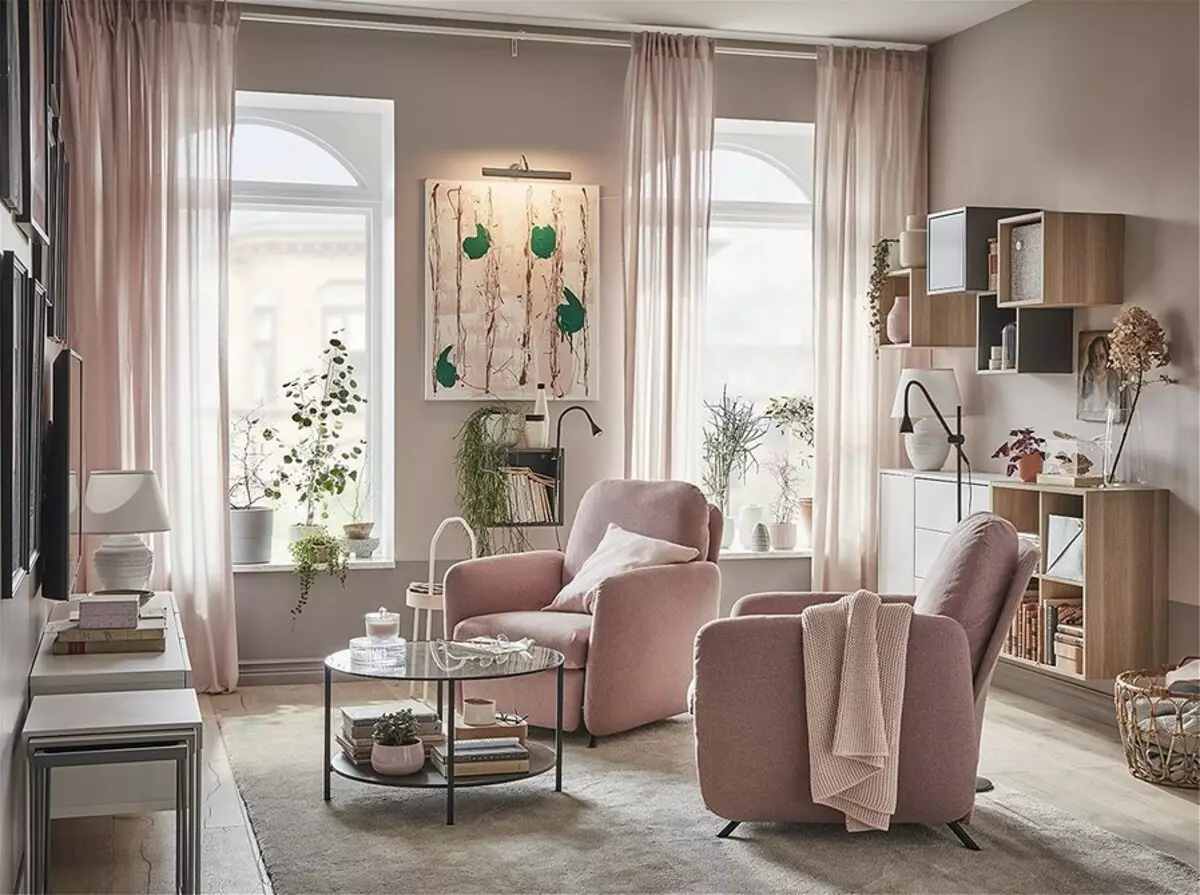 No mēbeļu izvēles uz apgaismojumu: Izveidojiet dzīvojamās istabas interjeru, izmantojot IKEA 5104_114