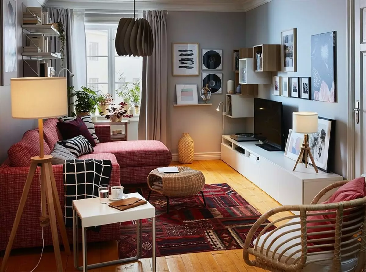 Fra valg av møbler til belysning: Lag ut det indre av stuen ved hjelp av IKEA 5104_136