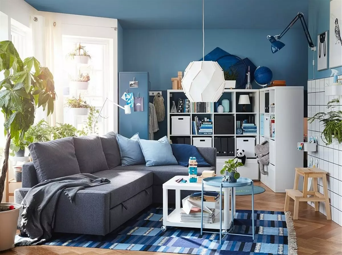 Fra valg af møbler til belysning: Gør det indre af stuen ved hjælp af IKEA 5104_138