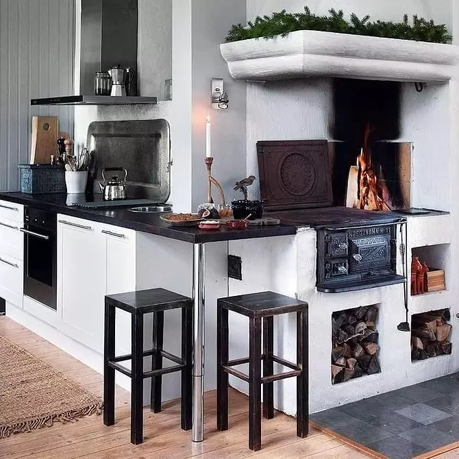 طراحی آشپزخانه با اجاق گاز در یک خانه خصوصی (40 عکس) 5108_15