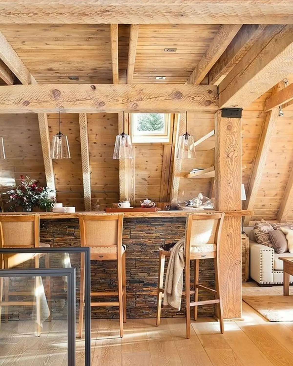 Idée pour une maison de campagne: une cuisine dans le style du chalet 511_21