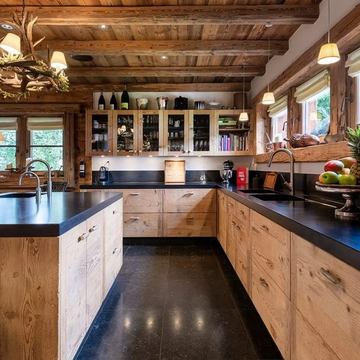 Idée pour une maison de campagne: une cuisine dans le style du chalet 511_59