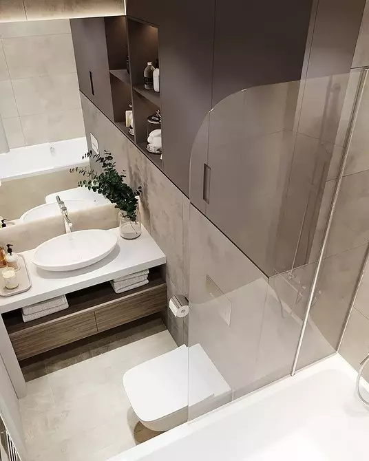 5 padomi, kas palīdzēs organizēt vannas istabas dizainu ar platību 3 kvadrātmetru. M. 5174_89