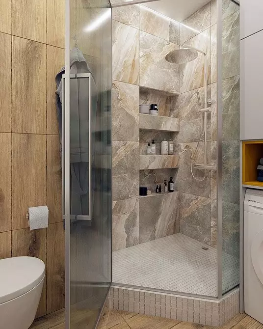 5 padomi, kas palīdzēs organizēt vannas istabas dizainu ar platību 3 kvadrātmetru. M. 5174_90