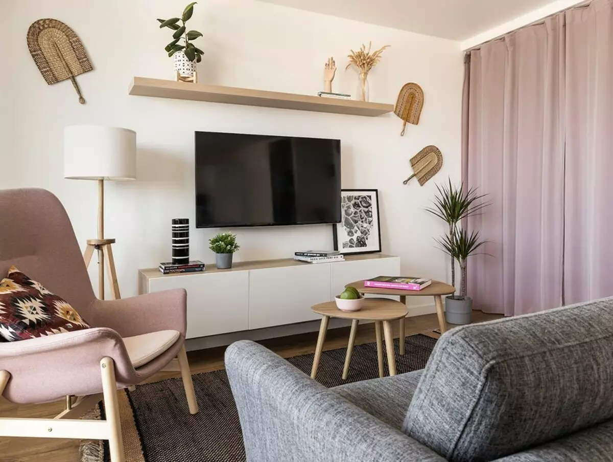 Studio apartment sa Scandinavian style na may mga elemento ng Boho 5255_32