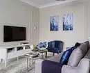 Klasik modern ing warna anget: interior apartemen rong kamar turu ing tengah Moskow 5411_11