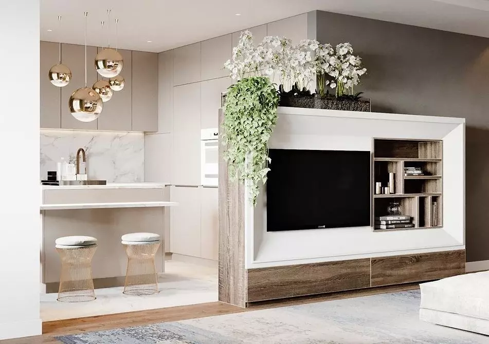 5 Tärkein periaatteet design keittiö-olohuoneen pinta-ala on 30 neliömetriä. M. 5414_119