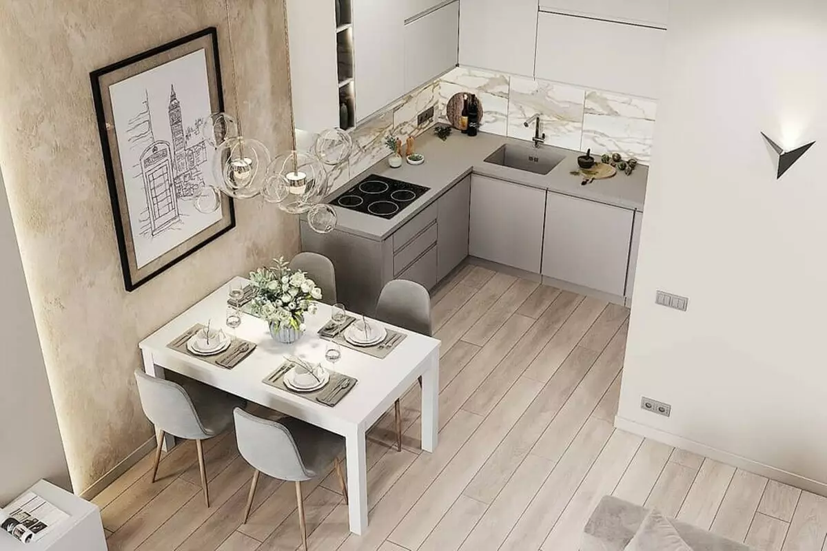 5 principii principale ale designului bucătărie-living spațiu de 30 de metri pătrați. M. 5414_169