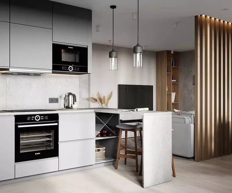 5 Tärkein periaatteet design keittiö-olohuoneen pinta-ala on 30 neliömetriä. M. 5414_44