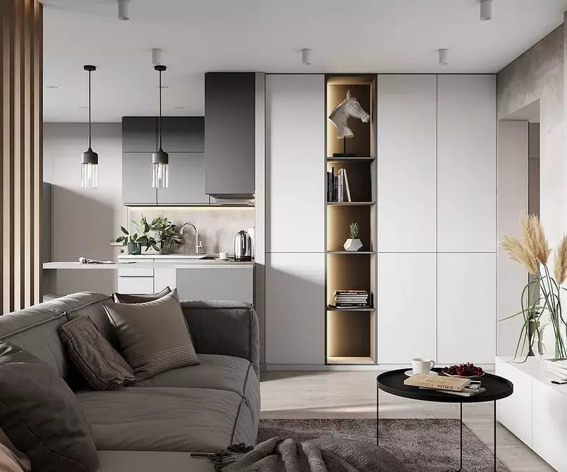 5 galvenie dizaina virtuves dzīvojamās telpas platība ir 30 kvadrātmetri. M. 5414_85