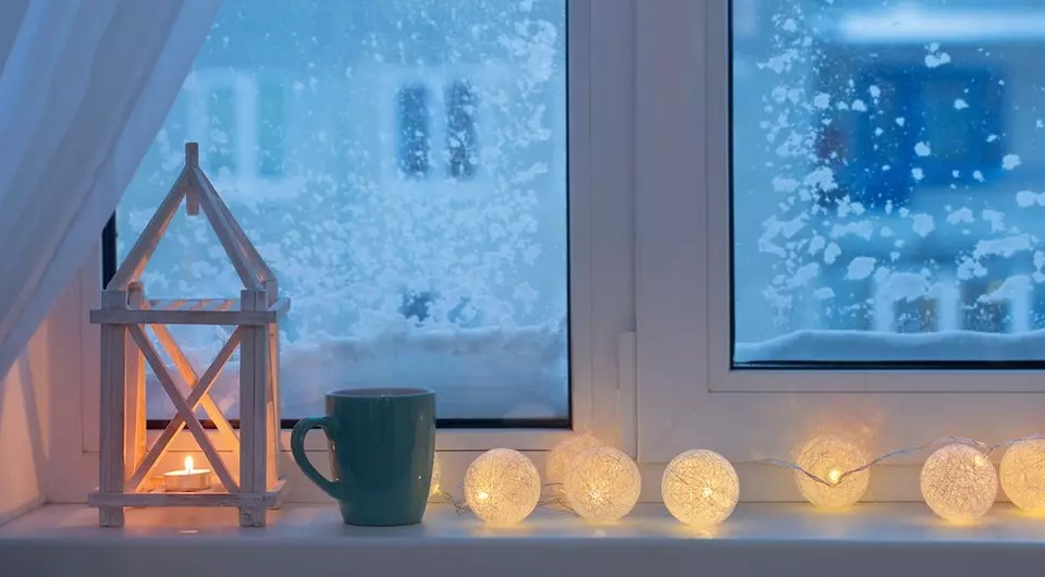 Hogyan adjon ki egy ablakot télen, amikor sötét és szürke: 8 ötlet a kényelemért