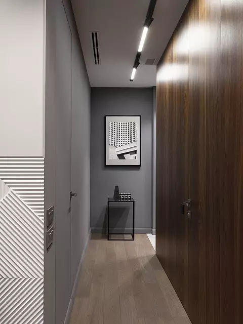 In the rhythm of the metropolis: graphic interior of an apartment with eight windows 549_10