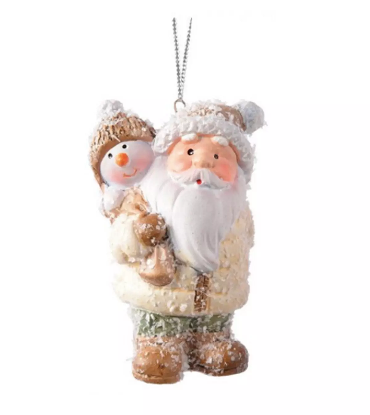 Mainan dalam bentuk Santa Claus dan Snowman