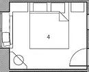 Izrađujemo spavaću sobu od 11 četvornih metara. M: tri opcije planiranja i dizajnerskih ideja 5561_11