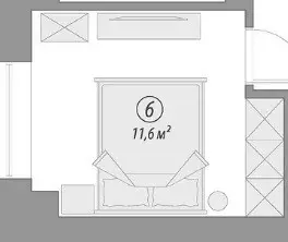 Nós elaboramos um quarto de 11 metros quadrados. M: três opções de planejamento e idéias de design 5561_22