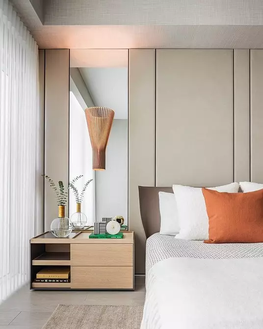 Cara membuat interior kamar tidur secara visual lebih mahal: 6 solusi yang akan berhasil 5591_12