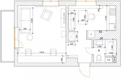 Loteng untuk 40 meter persegi: interior terang odnushki dengan perbaikan anggaran 5665_49