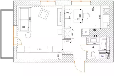 Loft para 40 metros cuadrados: interior brillante de Odnushki con reparaciones presupuestarias 5665_49