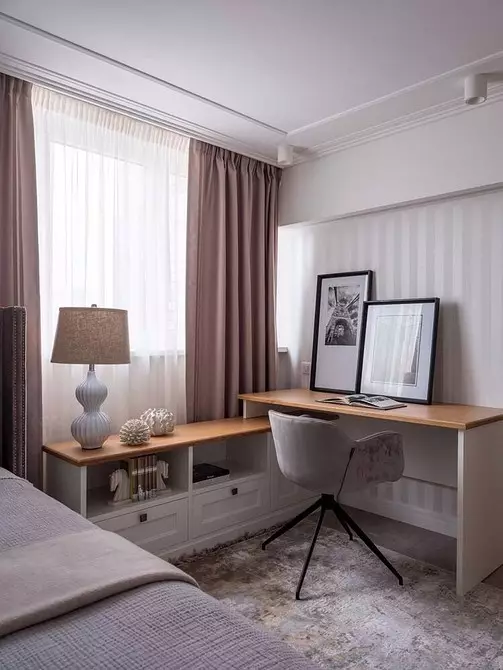 Saka wit menyang apartemen papat kamar: panel interior kanthi kamar turu ing situs musim salju 5738_52