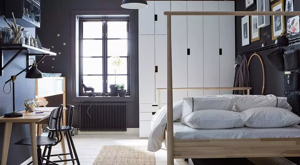 Kami menggambar area fungsional di apartemen kecil: 6 ide dari IKEA