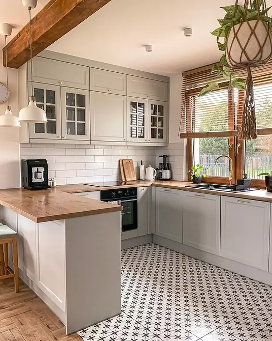 It is stylish: 8 kitchens, where two floor coatings combined 5953_20