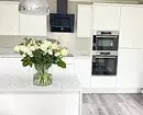 თეთრი სამზარეულო თეთრი Countertop: 5 დიზაინი პარამეტრები და 50 ფოტო 5999_26
