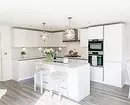 Бела кујна со бела countertop: 5 опции за дизајн и 50 фотографии 5999_5