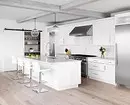 White Kitchen ine White Countertop: 5 Dhizaini Sarudzo uye makumi mashanu mafoto 5999_86
